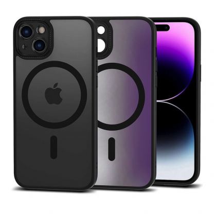 Tech-Protect MagMat Cam Plus MagSafe Case - хибриден удароустойчив кейс с MagSafe за iPhone 15 (черен-мат)