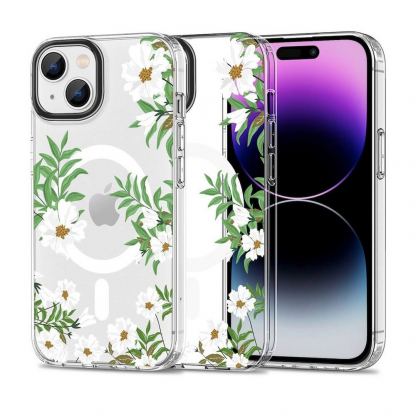 Tech-Protect MagMood Spring Daisy Hybrid MagSafe Case - хибриден удароустойчив кейс с MagSafe за iPhone 15 (цветни мотиви)