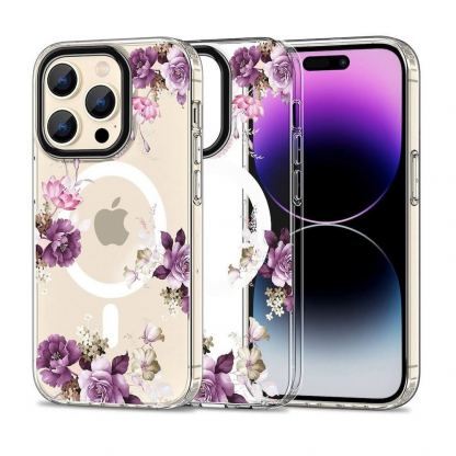Tech-Protect MagMood Spring Floral Hybrid MagSafe Case - хибриден удароустойчив кейс с MagSafe за iPhone 15 Pro (цветни мотиви)