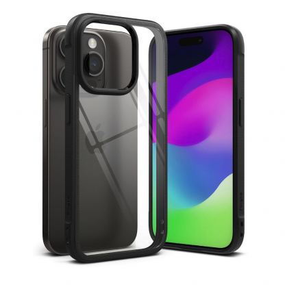 Ringke Fusion Bold Case - хибриден удароустойчив кейс за iPhone 15 Pro (черен-прозрачен)