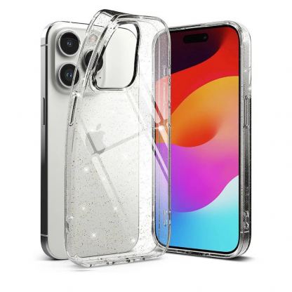 Ringke Air Glitter Case - силиконов (TPU) калъф за iPhone 15 Pro (прозрачен)
