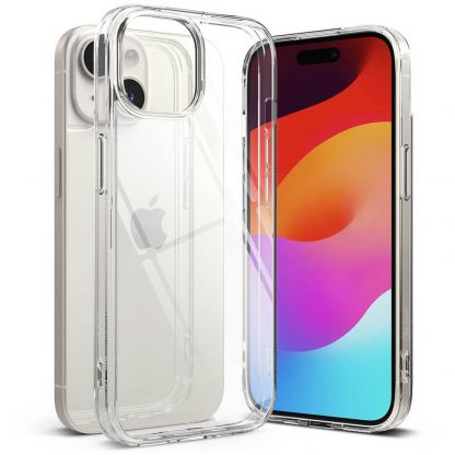 Ringke Fusion Crystal Case - хибриден удароустойчив кейс за iPhone 15 Plus (прозрачен)