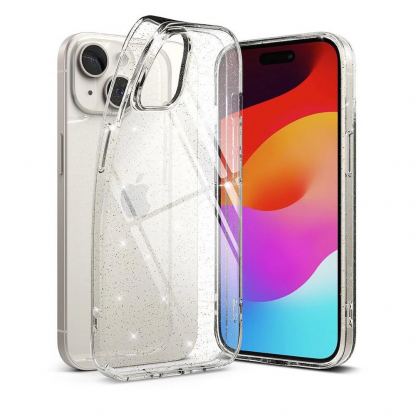 Ringke Air Glitter Case - силиконов (TPU) калъф за iPhone 15 (прозрачен)