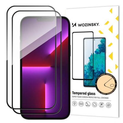 Wozinsky Case Friendly 3D Tempered Glass 2 Pack - 2 броя калени стъклени защитни покрития за дисплея на iPhone 15 Plus (черен-прозрачен)