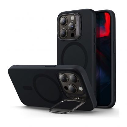 ESR Cloud Kickstand Halolock MagSafe Case - силиконов (TPU) калъф с MagSafe за iPhone 15 Pro (черен)