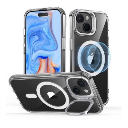 ESR Classic Kickstand HaloLock MagSafe Case - хибриден кейс с висока степен на защита с MagSafe за iPhone 15 (прозрачен) 