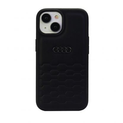 Audi GT Synthetic Leather Hard Case - дизайнерски кожен кейс за iPhone 15 (черен)