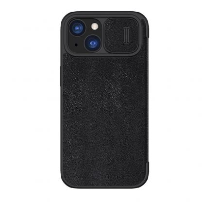 Nillkin Qin Book Pro Leather Flip Case - кожен калъф, тип портфейл за iPhone 15 (черен)