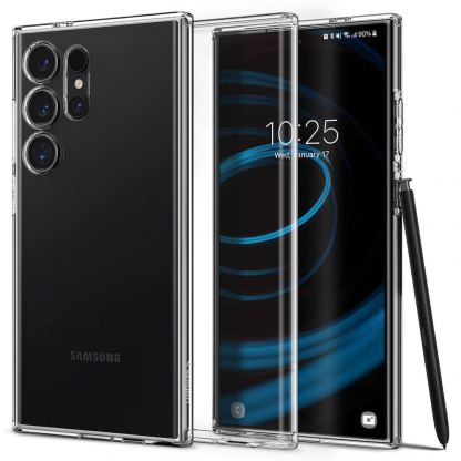 Spigen Liquid Crystal Case - тънък силиконов (TPU) калъф за Samsung Galaxy S24 Ultra (прозрачен) 