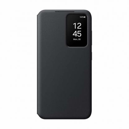 Samsung S-View Wallet Cover EF-ZS921CBEGWW - оригинален калъф, през който виждате информация от дисплея за Samsung Galaxy S24 (черен)