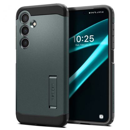 Spigen Tough Armor Case - хибриден кейс с най-висока степен на защита за Samsung Galaxy S24 Plus (зелен)