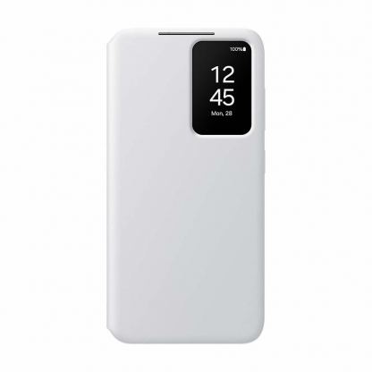 Samsung S-View Wallet Cover EF-ZS921CWEGWW - оригинален калъф, през който виждате информация от дисплея за Samsung Galaxy S24 (бял)