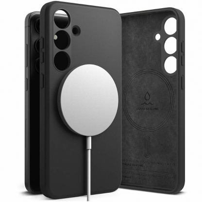Ringke Liquid Silicone Magnetic Case - силиконов (TPU) калъф с MagSafe за Samsung Galaxy S24 (черен)