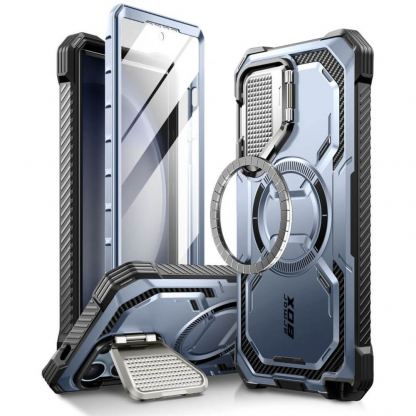 i-Blason SUPCASE ArmorBox MagSafe Case - удароустойчив хибриден кейс с MagSafe и вграден протектор за дисплея за Samsung Galaxy S24 Ultra (син)
