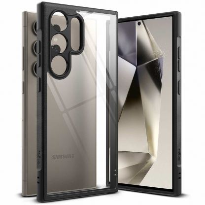 Ringke Fusion Bold Case - хибриден удароустойчив кейс за Samsung Galaxy S24 Ultra (черен-прозрачен)