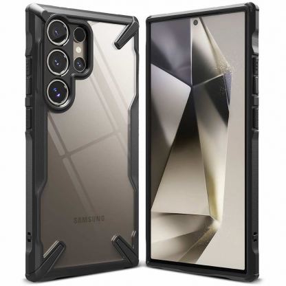 Ringke Fusion-X Case - хибриден удароустойчив кейс за Samsung Galaxy S24 Ultra (черен-прозрачен)