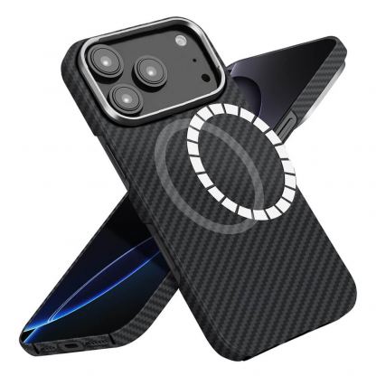 Кевларен кейс с MagSafe за iPhone 17 Pro Max - Techsuit Aramid Fiber MagSafe Ultra Slim Case (черен)