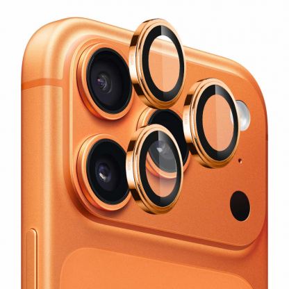 Предпазни сапфирени лещи за камерата на iPhone 17 Pro, iPhone 17 Pro Max - Blueo Sapphire Crystal Original Camera Lens Glass Protector (оранжев)