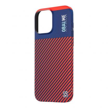 Поликарбонатов кейс за iPhone 16 Pro Max - OBALME Flossy Stripes Hard Case (син-червен)