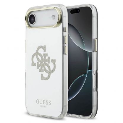 Хибриден удароустойчив кейс с MagSafe за iPhone 17 Air - Guess 4G Mirror Glitter Logo MagSafe Case (огледален-златист)