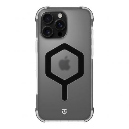 Хибриден удароустойчив кейс с MagSafe за iPhone 16 Pro Max - Tactical MagForce Hexagon Cover (черен-прозрачен)