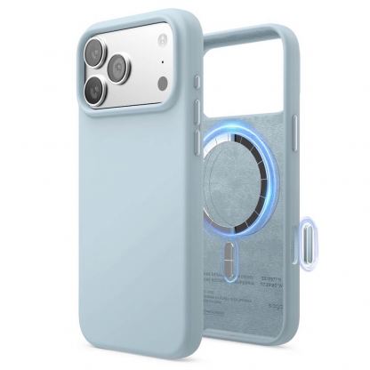 Силиконов (TPU) калъф с MagSafe за iPhone 17 Pro Max - Elago Magnetic Soft Silicone Case (светлосин)
