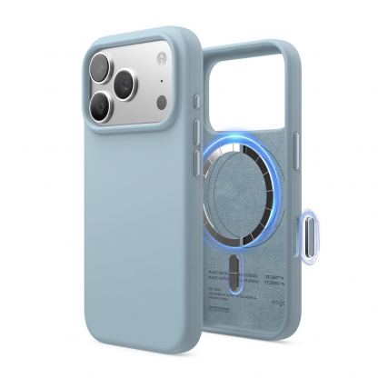 Силиконов (TPU) калъф с MagSafe за iPhone 17 Pro - Elago Magnetic Soft Silicone Case (светлосин)