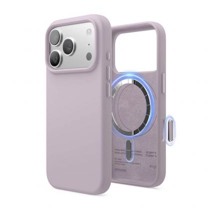 Силиконов (TPU) калъф с MagSafe за iPhone 17 Pro - Elago Magnetic Soft Silicone Case (светлолилав)