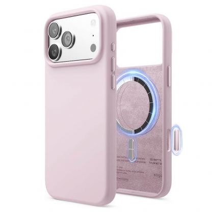 Силиконов (TPU) калъф с MagSafe за iPhone 17 Pro Max - Elago Magnetic Soft Silicone Case (светлорозов)