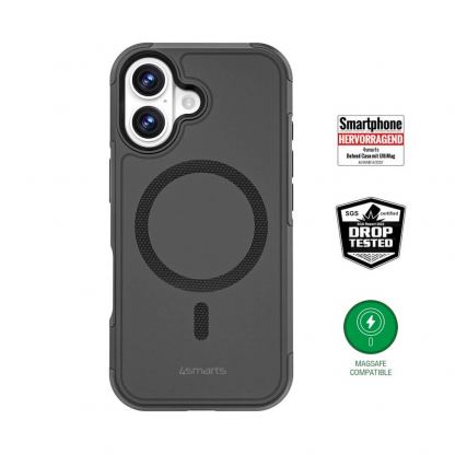 Хибриден удароустойчив кейс с MagSafe за iPhone 17 - 4smarts Defend MagSafe Case (черен)