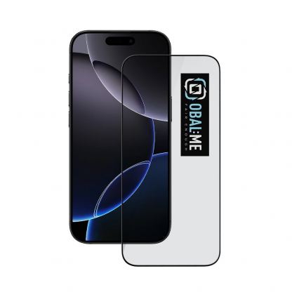 Обхващащо и ръбовете стъклено защитно покритие за дисплея на iPhone 17 Pro Max - OBALME Tempered Glass Screen Protector 5D (черен-прозрачен)