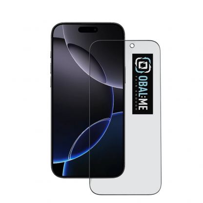 Калено стъклено защитно покритие с определен ъгъл на виждане за дисплея на iPhone 17 Pro Max - OBALME Privacy 5D Tempered Glass Screen Protector (черен-прозрачен)