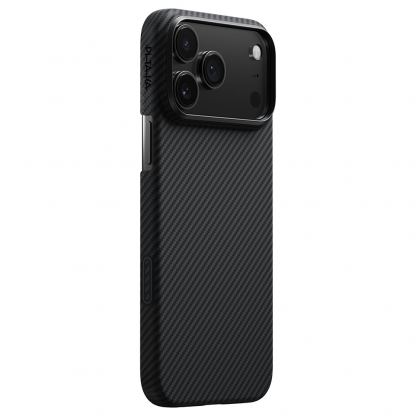 Кевларен кейс с MagSafe за iPhone 17 Pro Max (черен-сив)  - Pitaka Ultra Slim Case Aramid Fiber 600D
