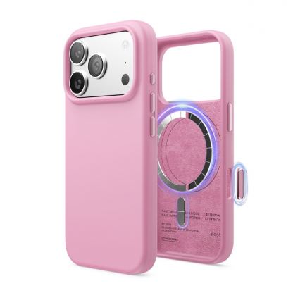 Силиконов (TPU) калъф с MagSafe за iPhone 17 Pro  - Elago Magnetic Soft Silicone Case (розов)