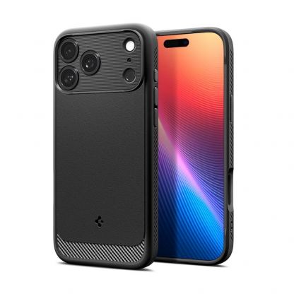 Удароустойчив силиконов (TPU) калъф с MagSafe за iPhone 17 Pro - Spigen Rugged Armor MagSafe Case  (черен)