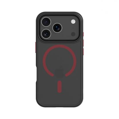 Хибриден удароустойчив кейс с MagSafe за iPhone 17 Pro - Tactical MagForce Hyperstealth 2.0 Cover (черен-червен)