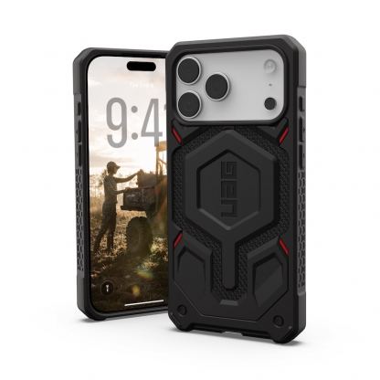 Удароустойчив хибриден кейс с MagSafe за iPhone 17 Pro Max - Urban Armor Gear Monarch Pro Kevlar Case (черен-кевлар)