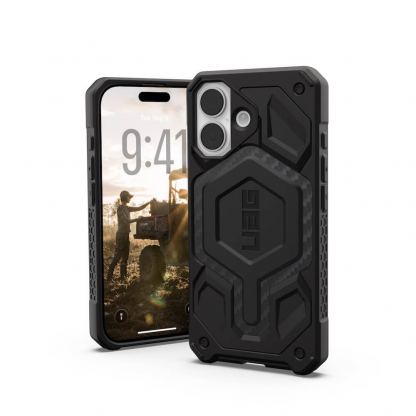 Удароустойчив хибриден кейс с MagSafe за iPhone 17 - Urban Armor Gear Monarch Pro Case (черен-карбон)