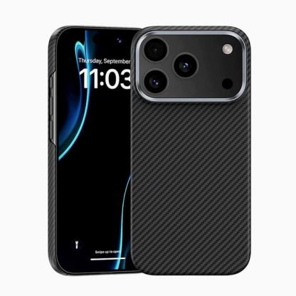 Кевларен кейс с MagSafe за iPhone 17 Pro Max - Benks Armor Air Kevlar Metal Frame Case 600D (черен)