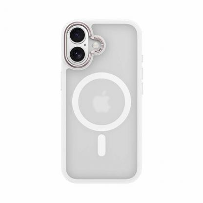 Хибриден удароустойчив кейс с MagSafe за iPhone 17 - Benks Magnetic Mist Metal Frame Case (бял)