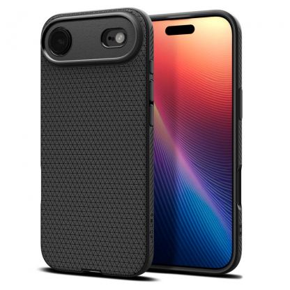 Удароустойчив силиконов (TPU) калъф за iPhone 17 Air - Spigen Liquid Air Case (черен)