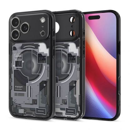 Хибриден кейс с висока степен на защита с MagSafe за iPhone 17 Pro  - Spigen Ultra Hybrid MagSafe Zero One Case (прозрачен-черен)