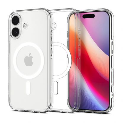 Хибриден кейс с висока степен на защита с MagSafe за iPhone 17 - Spigen Ultra Hybrid MagSafe Case (прозрачен-бял)