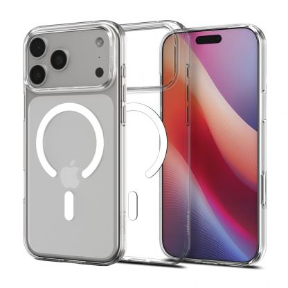  Тънък силиконов (TPU) калъф с MagSafe за iPhone 17 Pro - Spigen Liquid Crystal MagSafe Case (прозрачен-бял)