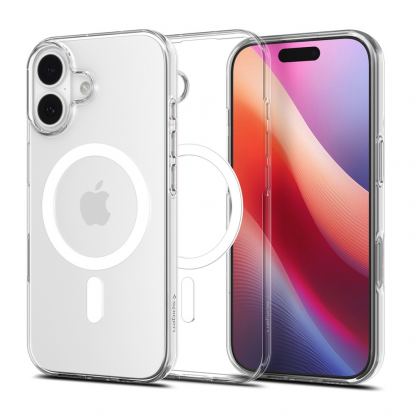  Тънък силиконов (TPU) калъф с MagSafe за iPhone 17 - Spigen Liquid Crystal MagSafe Case (прозрачен-бял)