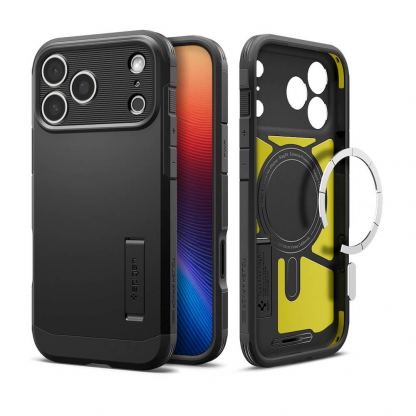 Хибриден кейс с най-висока степен на защита с MagSafe за iPhone 17 Pro - Spigen Tough Armor T MagSafe Case (черен)