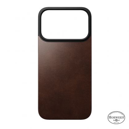 Магнитен кожен (естествена кожа) гръб с MagSafe за iPhone 17 Pro - Nomad Magnetic Horween Leather Back (тъмнокафяв)