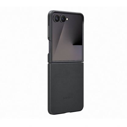 Оригинален кожен кейс за Samsung Galaxy Z Flip7 - Samsung KindSuit Leather Cover EF-VF766PBE (черен)