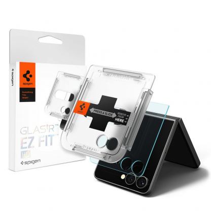 Стъклено защитно покритие за дисплея на Samsung Galaxy Z Flip7 - Spigen Glas.tR EZ Fit Tempered Glass (прозрачно)