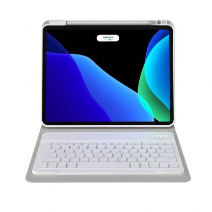 Кожен калъф и безжична блутут клавиатура за iPad Pro 11 M1 (2021), iPad Pro 11 (2020), iPad Pro 11 (2018) - Baseus Brilliance Keyboard Case (ARJK000002) (бял)